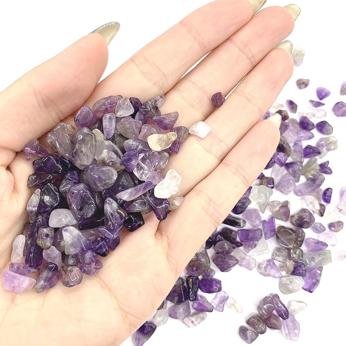 穴あき】さざれ石 天然石 アメジスト 20g [G-19] | UNI STONE