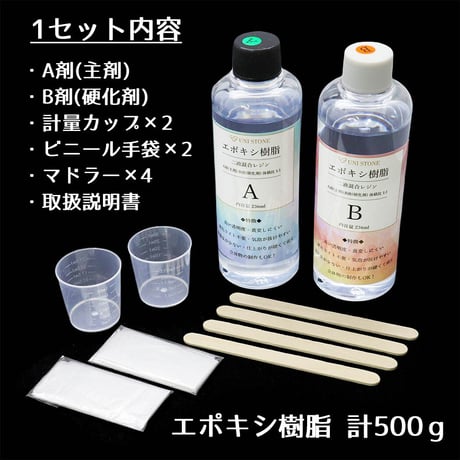 速達発送！高品質 エポキシ樹脂 2セット(計1kg) [G-3]
