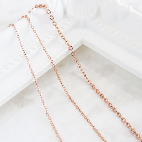 ステンレス製【幅2mm】ネックレスチェーン あずきチェーン 36～70cm [851]