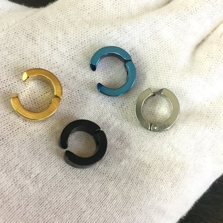 ステンレス製 フープイヤリング フェイクピアス シンプル 片耳 [433]