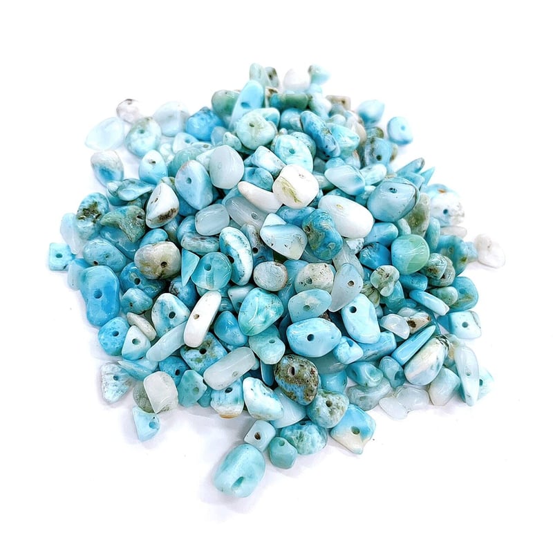 ラリマー12mm穴あきタイプ　15粒 穴あき】さざれ石 天然石 ラリマー 20g 高品質 [G-36] | UNI STONE