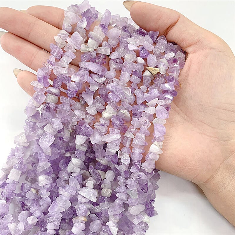穴あき】さざれ石 天然石 ラベンダーアメジスト 20g | UNI STONE