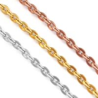 ステンレス製【幅2mm】ネックレスチェーン あずきチェーン 36～70cm [851]
