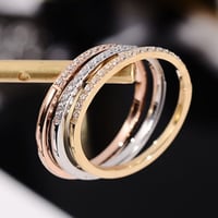 ステンレス製 極細【幅1.5mm】ジルコニア ハーフエタニティリング 指輪 [417]