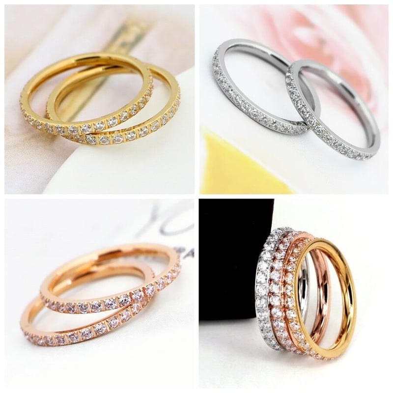 ステンレス製 フルエタニティリング シンプル 指輪 幅2.5mm [377