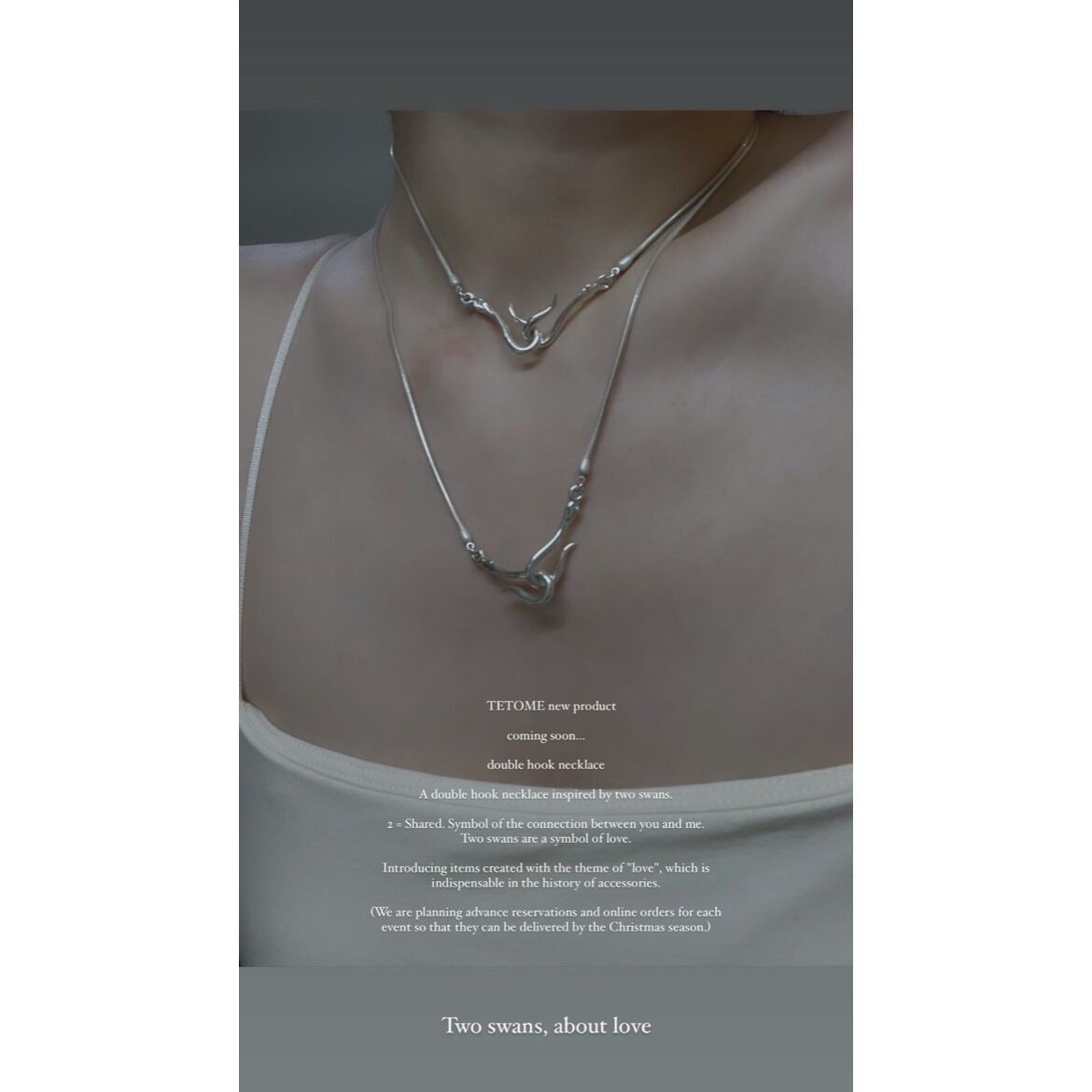 37㎝> DOUBLE HOOK NECKLACE | TETOME