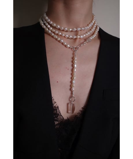 LONG PEARL NECKLACE <SQUARE>