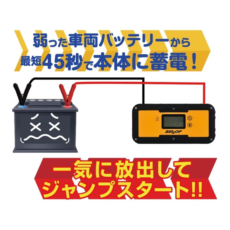 新型・送料無料】ベロフ ジャンプスターター 12V専用 [蓄電式
