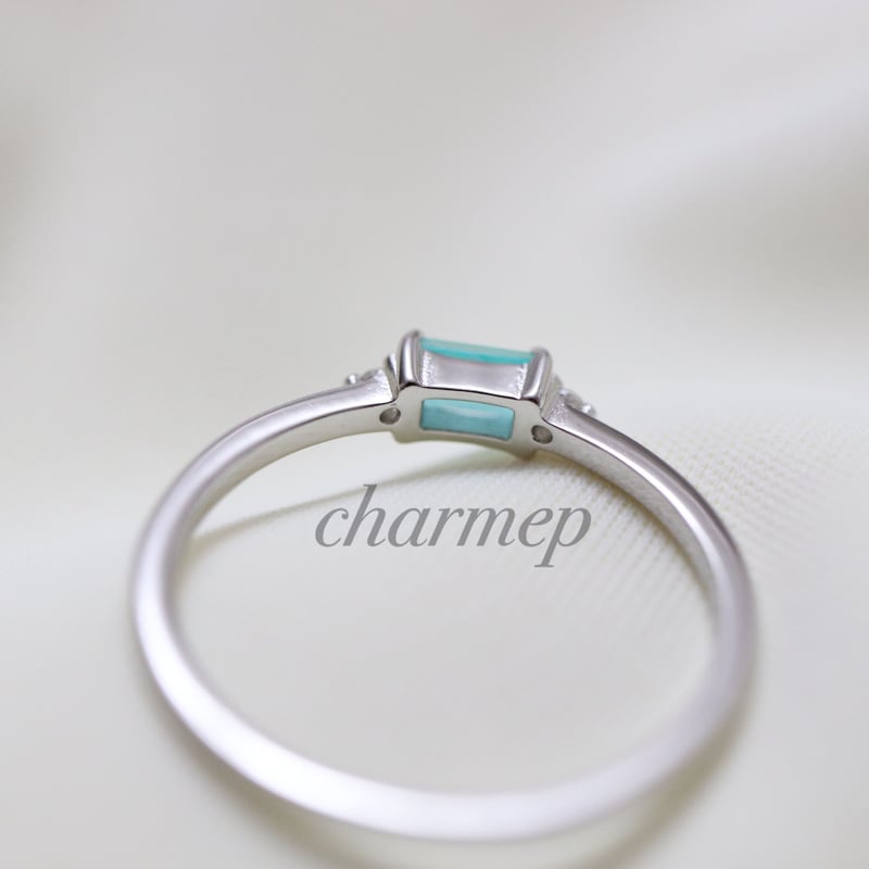 PTR040】人工パライバトルマリンバケットストーンシルバーリング | charmep