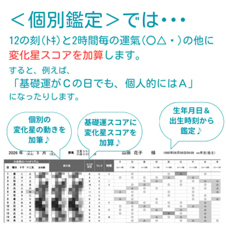 私だけの”とき”を知る！「時運・ときむすび暦」〈個別鑑定版〉