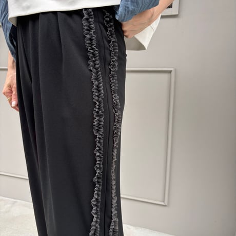 チュールフリルカットジョーゼットパンツ