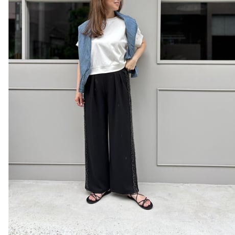 チュールフリルカットジョーゼットパンツ