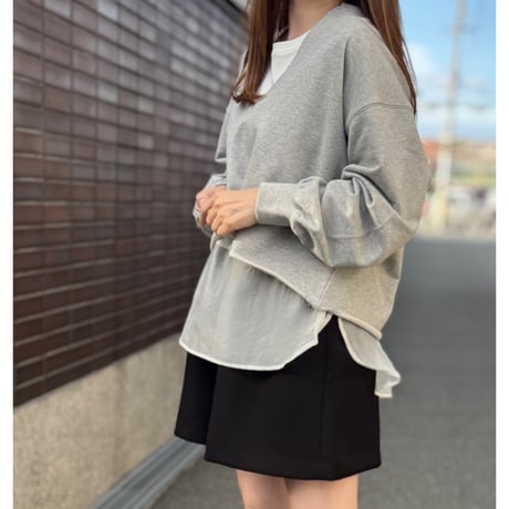 レイヤードショートスウェット