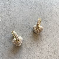 ちびパールフープハートピアス