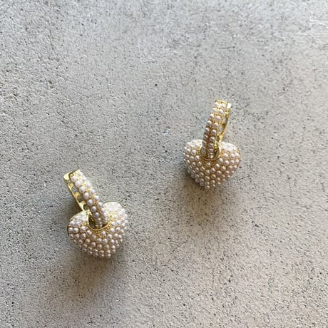 ちびパールフープハートピアス