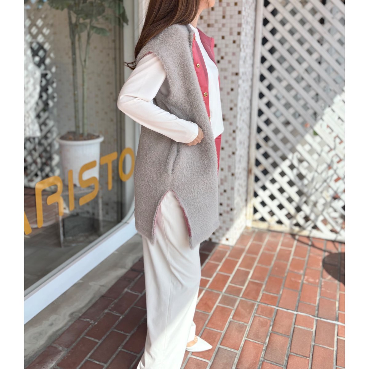 配色シャギーニットジレ | KARISTO