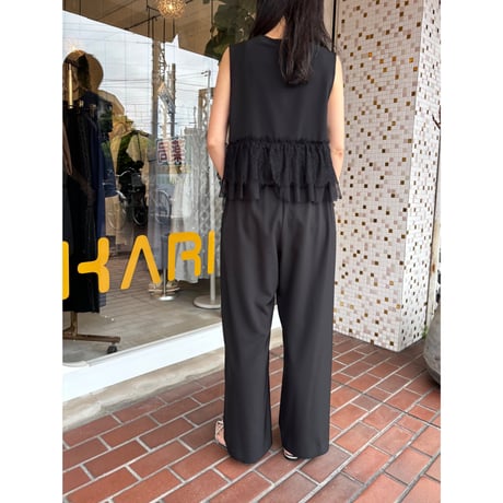 レースフリルベスト×パンツ　setup
