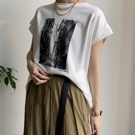 バックジップフォトプリントTシャツ
