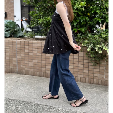 ドット刺繍コットンキャミソール