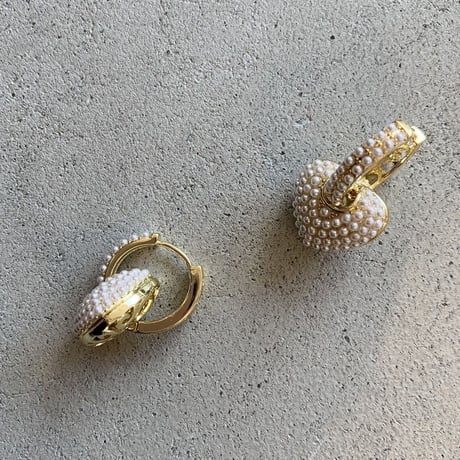 ちびパールフープハートピアス