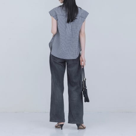 ランダムリボンタックスリーブブラウス