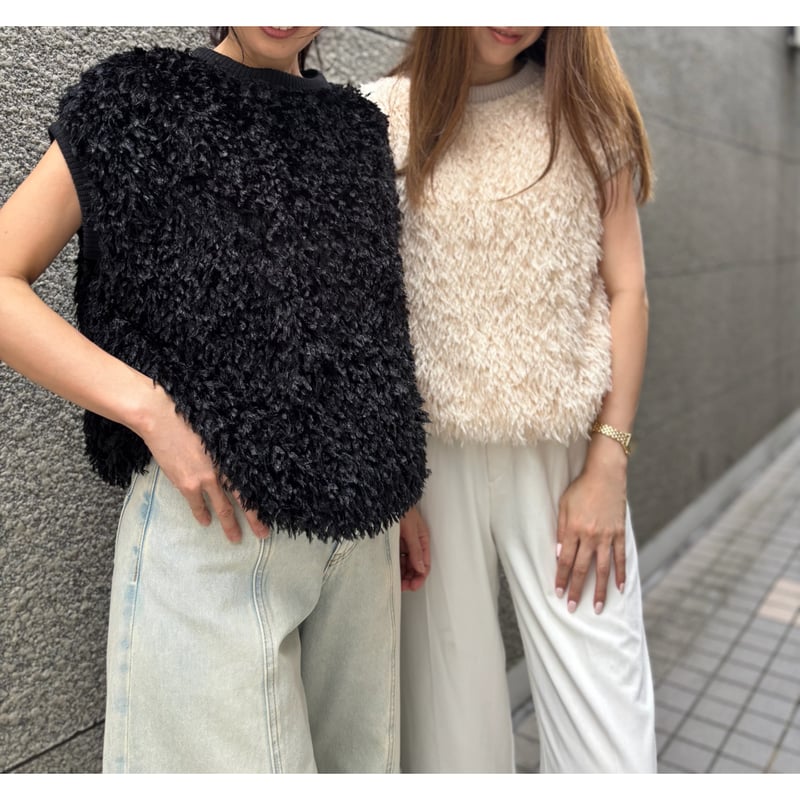 OUAT ベスト 前後2WAY ショートニットベスト