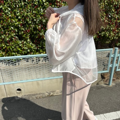 シースルーシャツパーカー