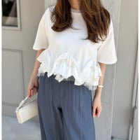 裾フリルチュールショートTシャツ
