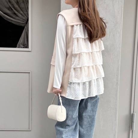 バックレースフリルポンチジレ