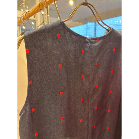 ハート刺繍デニムワンピース