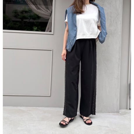 チュールフリルカットジョーゼットパンツ
