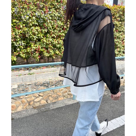 シースルーシャツパーカー