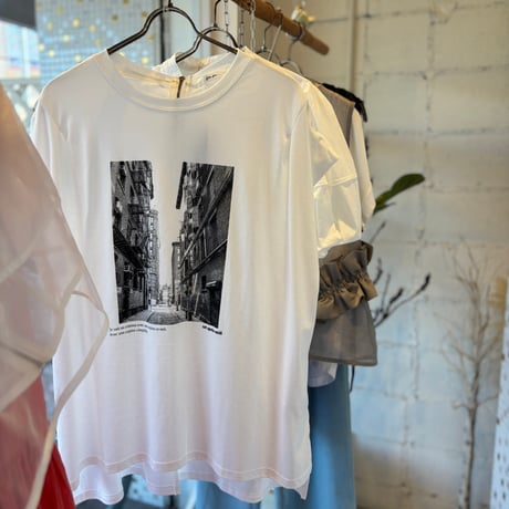 バックジップフォトプリントTシャツ