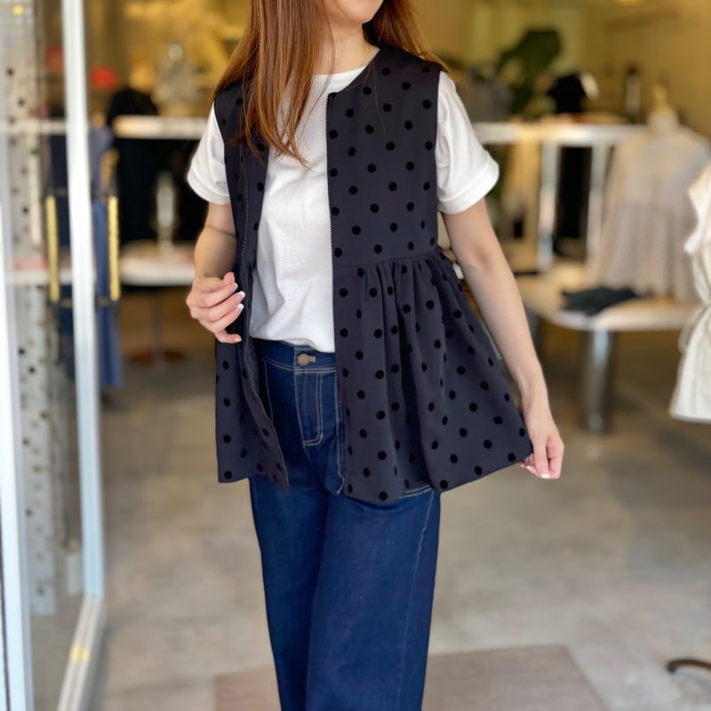 ella ドビードットジレ ella ドビードットジレ ella ドビードットジレ ジレ ベスト