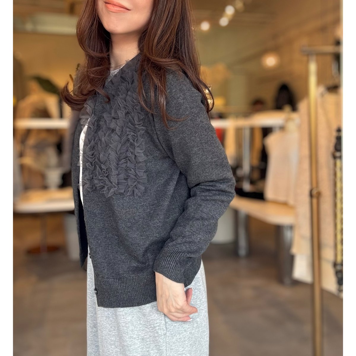 チュールフリルニットカーディガン | KARISTO