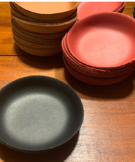 本革ミニトレイ  直径7cm