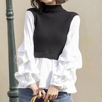ボリュームスリーブドッキングニット