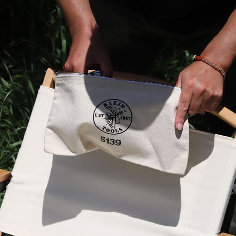 【KLEIN TOOLS】5139 Zipper Bag, Canvas Tool Pouch - Natural◆