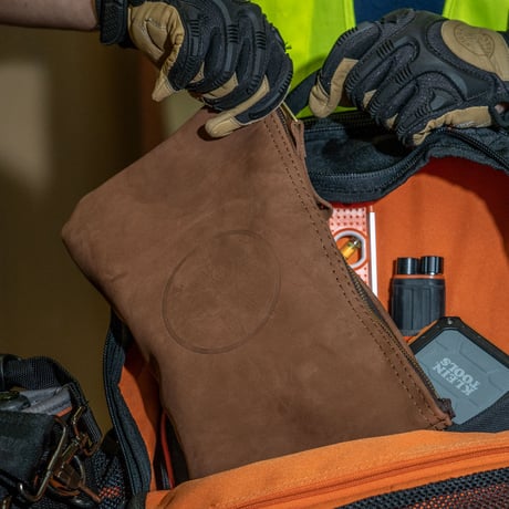 【KLEIN TOOLS】5139L Zipper Bag, Top-Grain Leather Tool Pouch, 12.5インチ