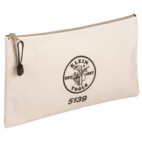 【KLEIN TOOLS】5139 Zipper Bag, Canvas Tool Pouch - Natural◆