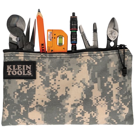 【KLEIN TOOLS】 5139C Zipper Bag, Camouflage Cordura Nylon Tool Pouch