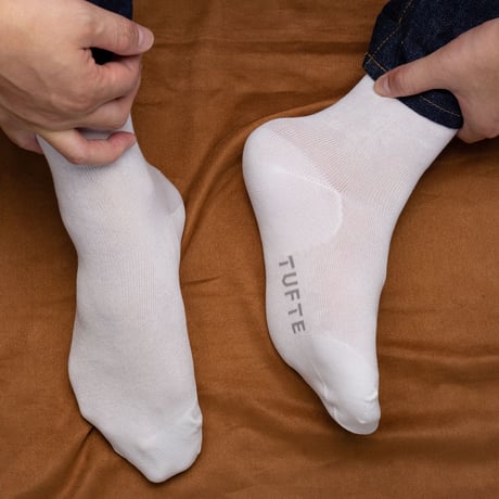 【TUFTE】CREW SOCKS - White
