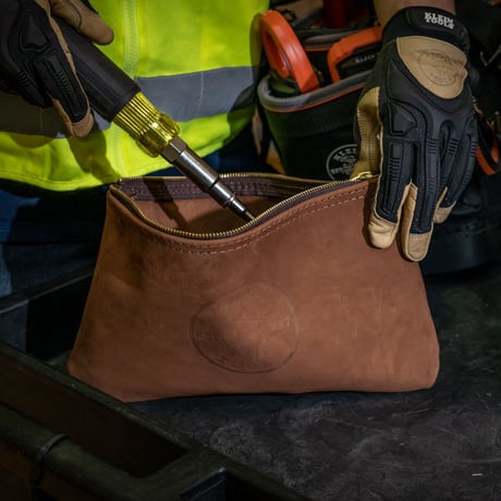 【KLEIN TOOLS】5139L Zipper Bag, Top-Grain Leather Tool Pouch, 12.5インチ