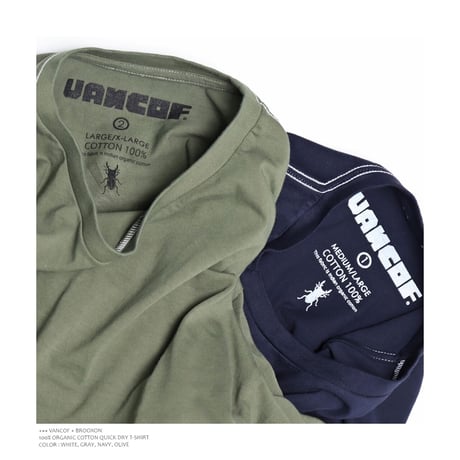 【VANCOF×BROOXON】ORGANIC COTTON QUICK DRY T-SHIRT / OVER DYED