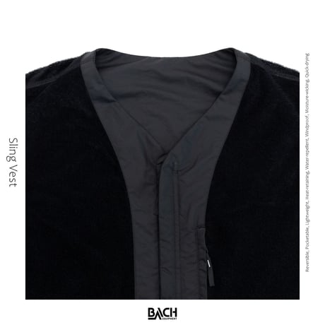 【BACHGarments】Sling Vest Reversible/Pocketable_Black