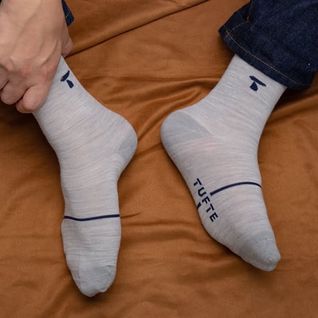 【TUFTE】MERINO LIGHT CREW SOCKS  - Black