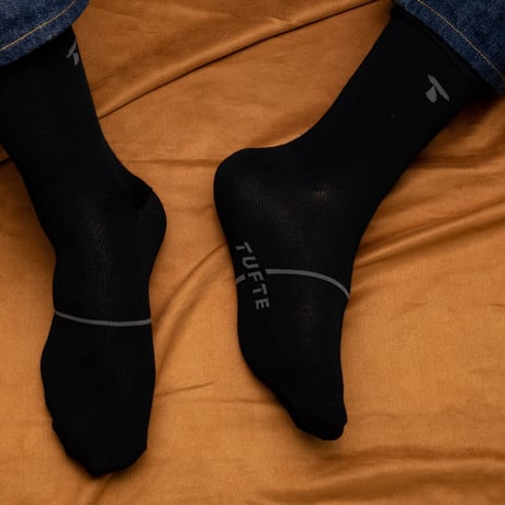 【TUFTE】MERINO LIGHT CREW SOCKS  - Black