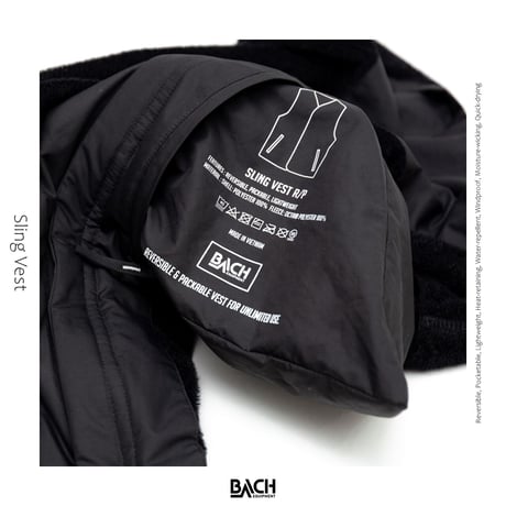 【BACHGarments】Sling Vest Reversible/Pocketable_Black