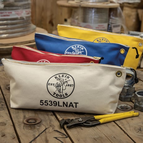 【KLEIN TOOLS】5539LCPAK Zipper Bags, Large Canvas Tool Pouches,18インチ-3色-1セット