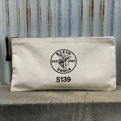 【KLEIN TOOLS】5139 Zipper Bag, Canvas Tool Pouch - Natural◆